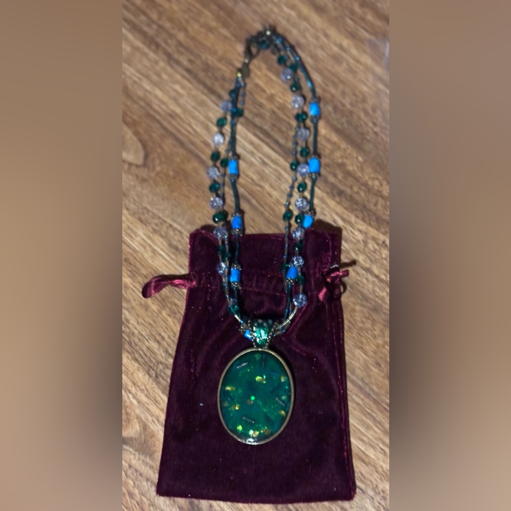 🎈SOLD 🎈Chico's Teal and Sapphire Beaded Necklace